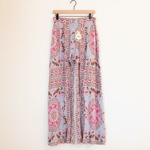 Entro Floral Maxi Open Front Skirt With Shorts